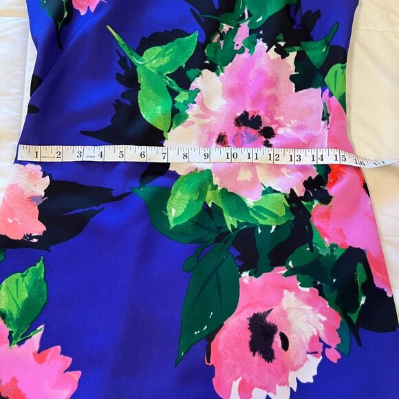 VINCE CAMUTO DRESS WOMENS BLUE FLORAL, SIZE 4 (SALE) - Picture 8 of 13